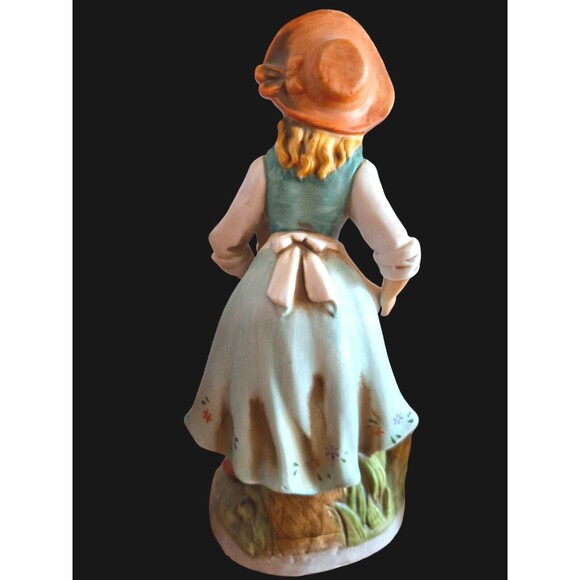 LOT Homco Figurines Harvest Farm Boy Girl With Vegetables Boy With Chicken - Picture 7 of 13